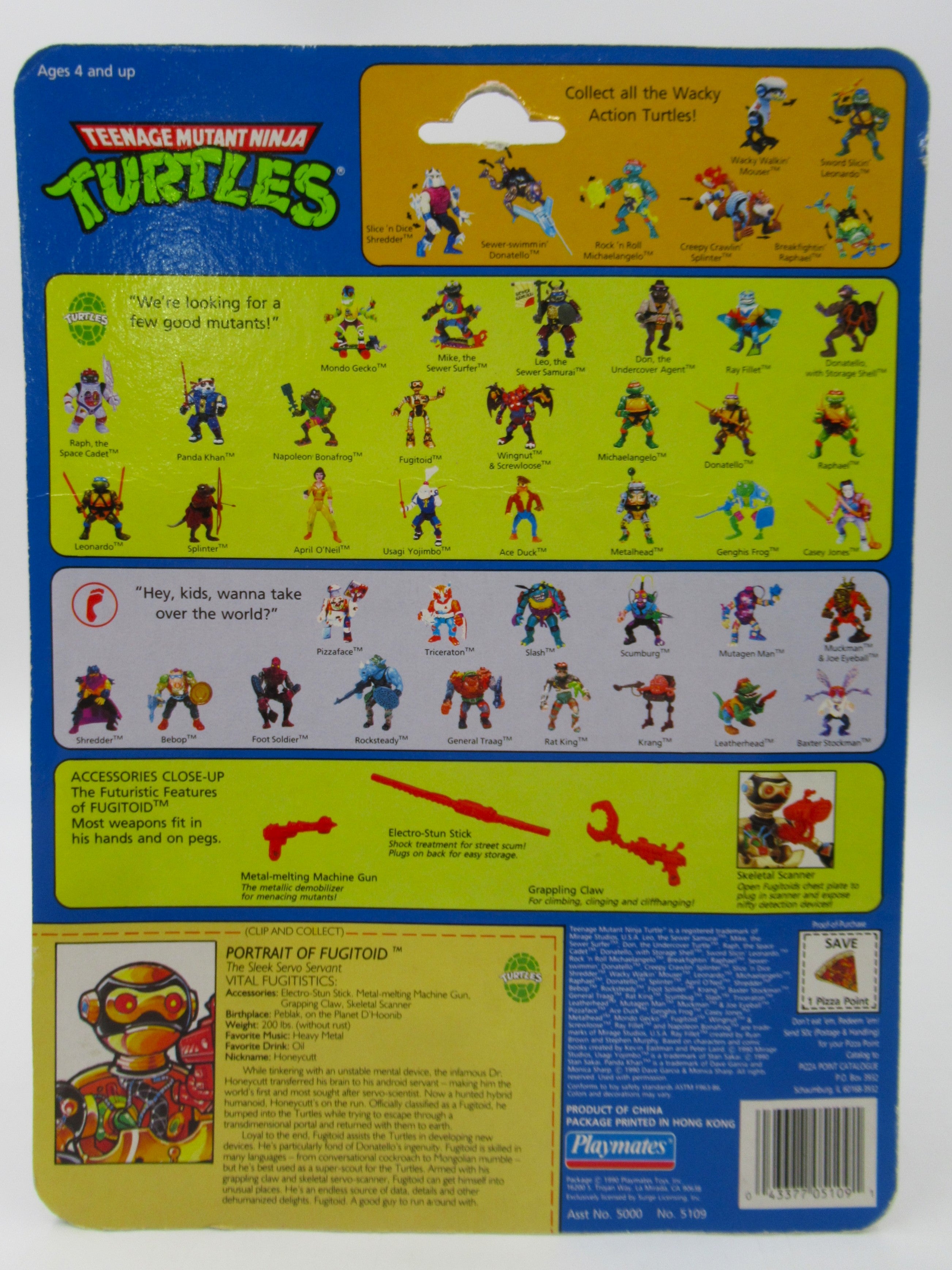 Teenage Mutant Ninja Turtles Fugitoid 4.5" Figure TMNTs - Playmates (1990)
